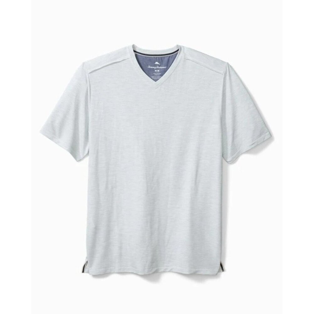 Tommy Bahama Men's XXL Turbulence Grey Coasta Vera V-Neck IslandZone T-Shirt - Picture 4 of 6